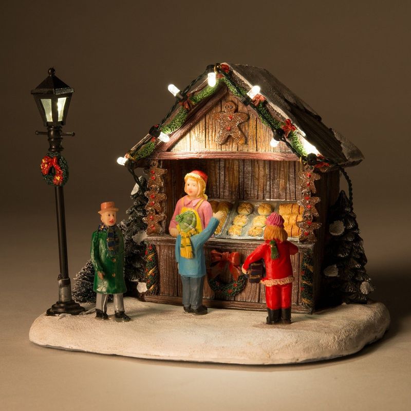 Intratuin - Kerstdorp Kraam Koek - 14 x 12 x 11 cm - Miniatuur Decoratie