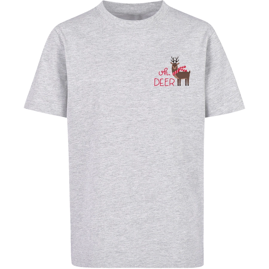 F4NT4STIC T-Shirt Christmas Deer heather grey