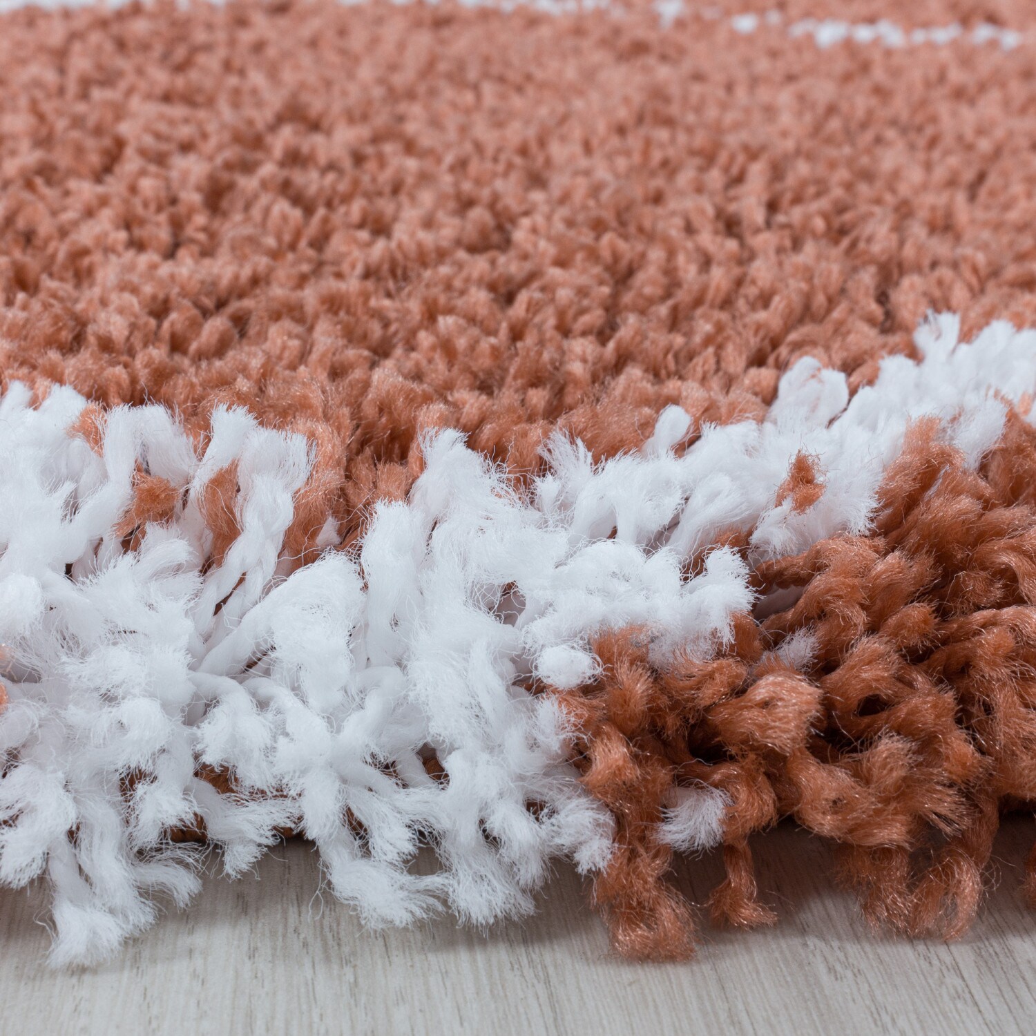 Moderner Runder Hochflor Teppich - Skandinavischer Stil mit Rautenmuster