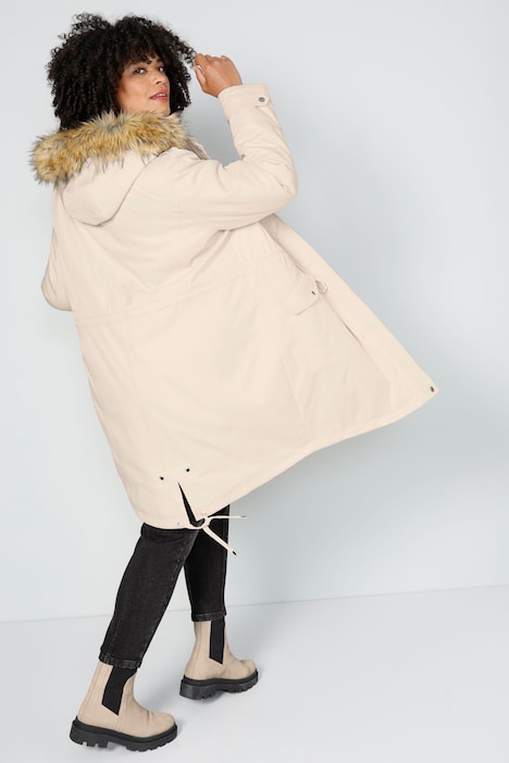 Parka, Straight Fit, Teddyfutter, Kapuze, 2-Wege-Zipper, Langarm