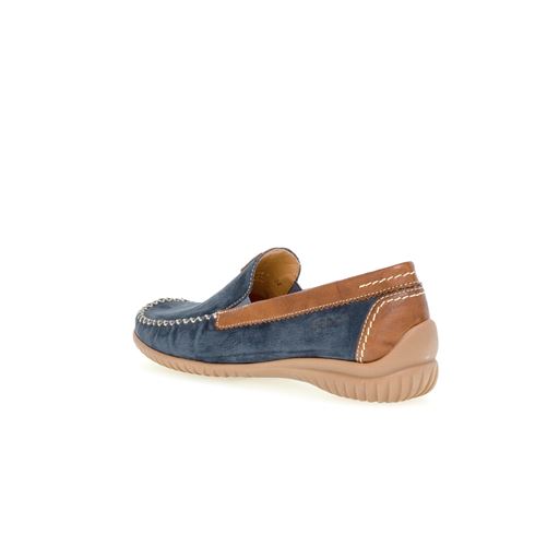 Gabor Soft Nubuck Loafers, Blue/New Whisky, 40