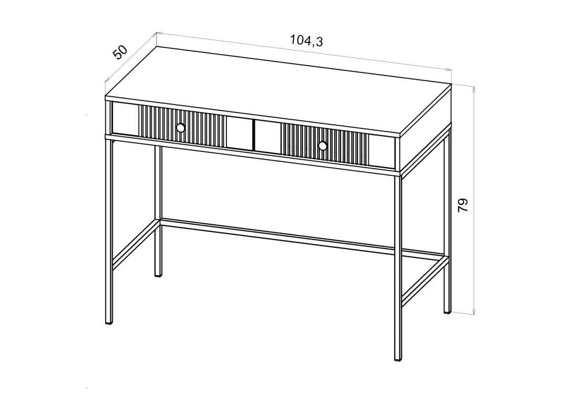 Console avec 2 tiroirs en MDF - Noir - DEMASIA