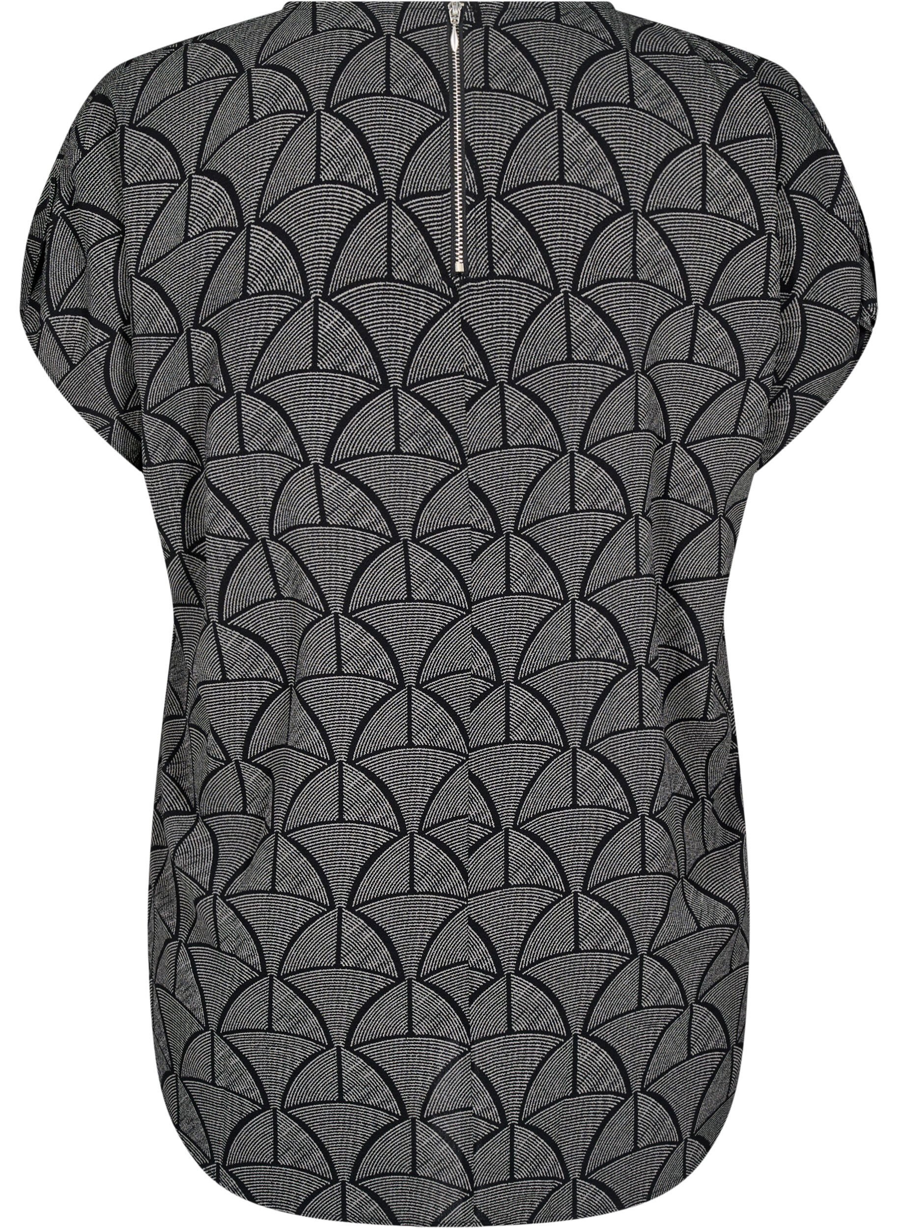 Kortærmet bluse med print