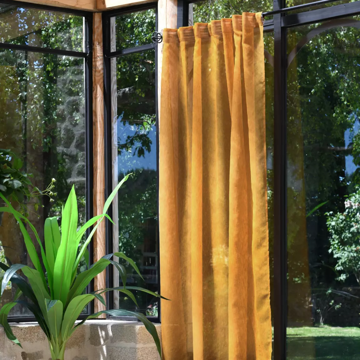 Voilage galon fronceur (140 x 260 cm) Derby Jaune moutarde