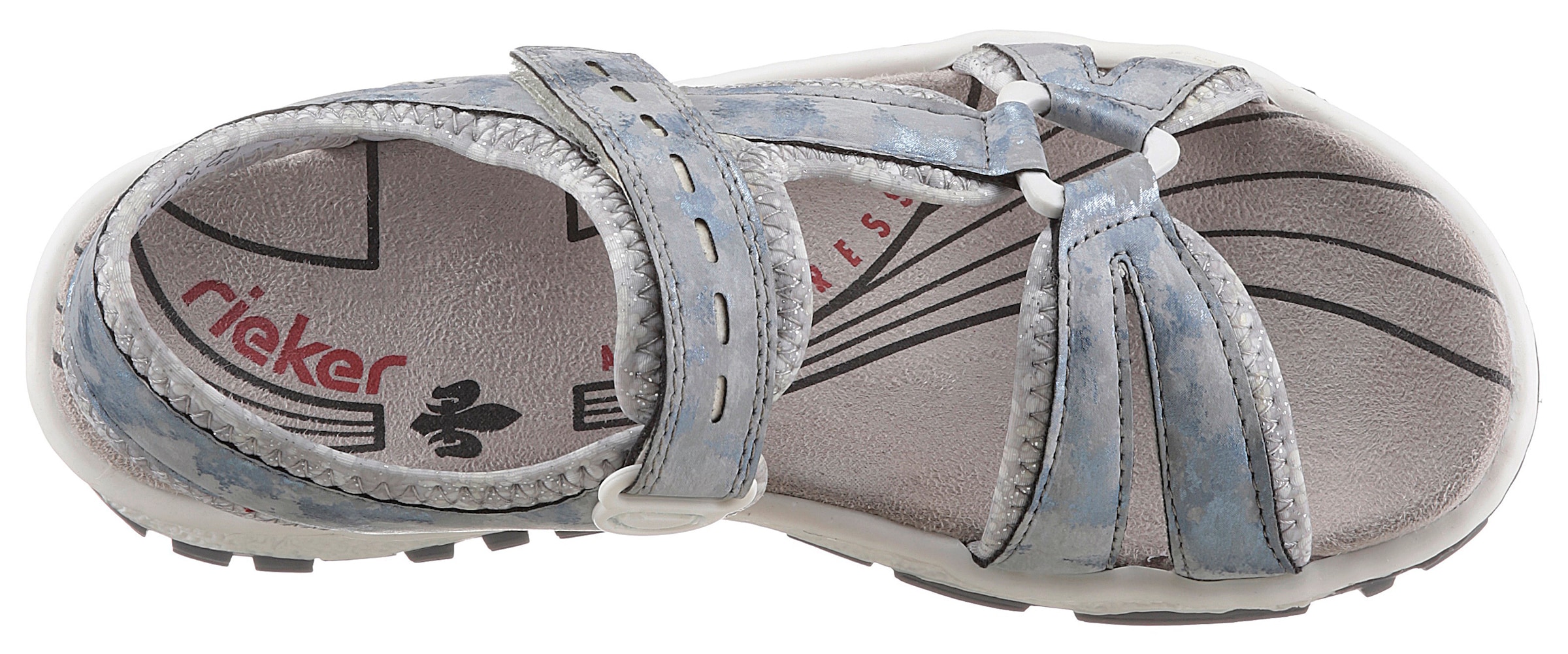 Rieker Riemchensandale  , Sommerschuh, Sandalette, Keilabsatz, in Used-Optik