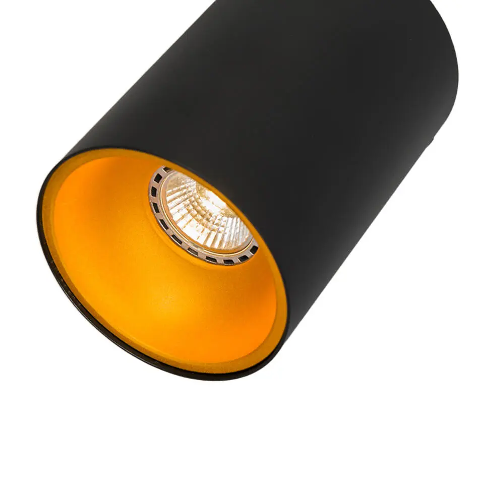 Qazqa opbouwspots deep zwart gu10
