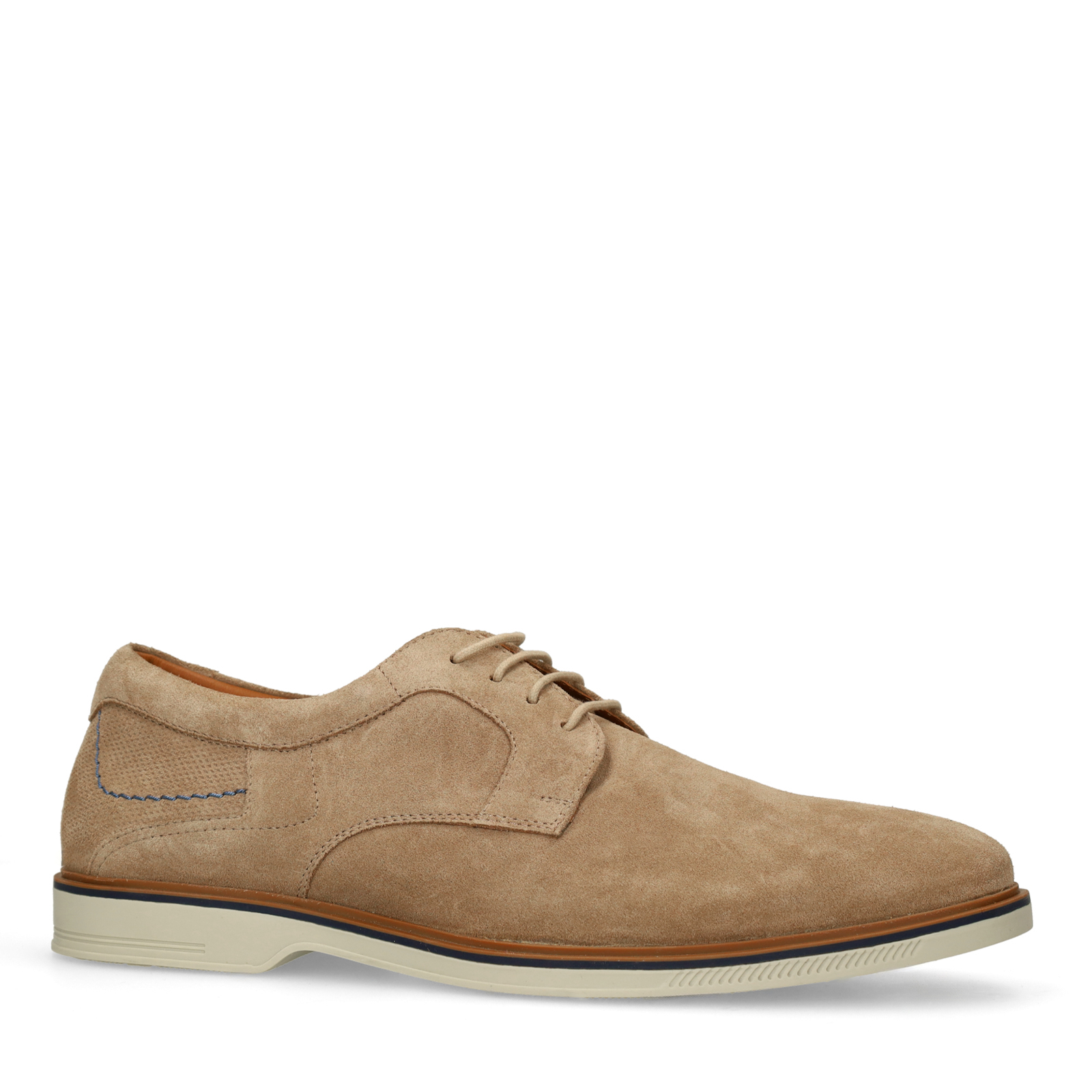 Beige suède veterschoenen