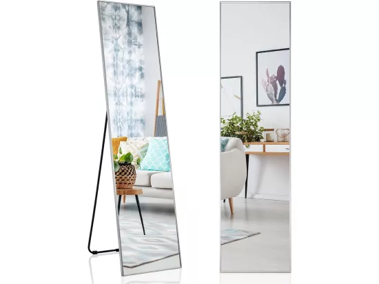 Miroir sur pied rectangulaire-miroir mural, 40 x 60 cm,angle d'inclinaison réglable,argent