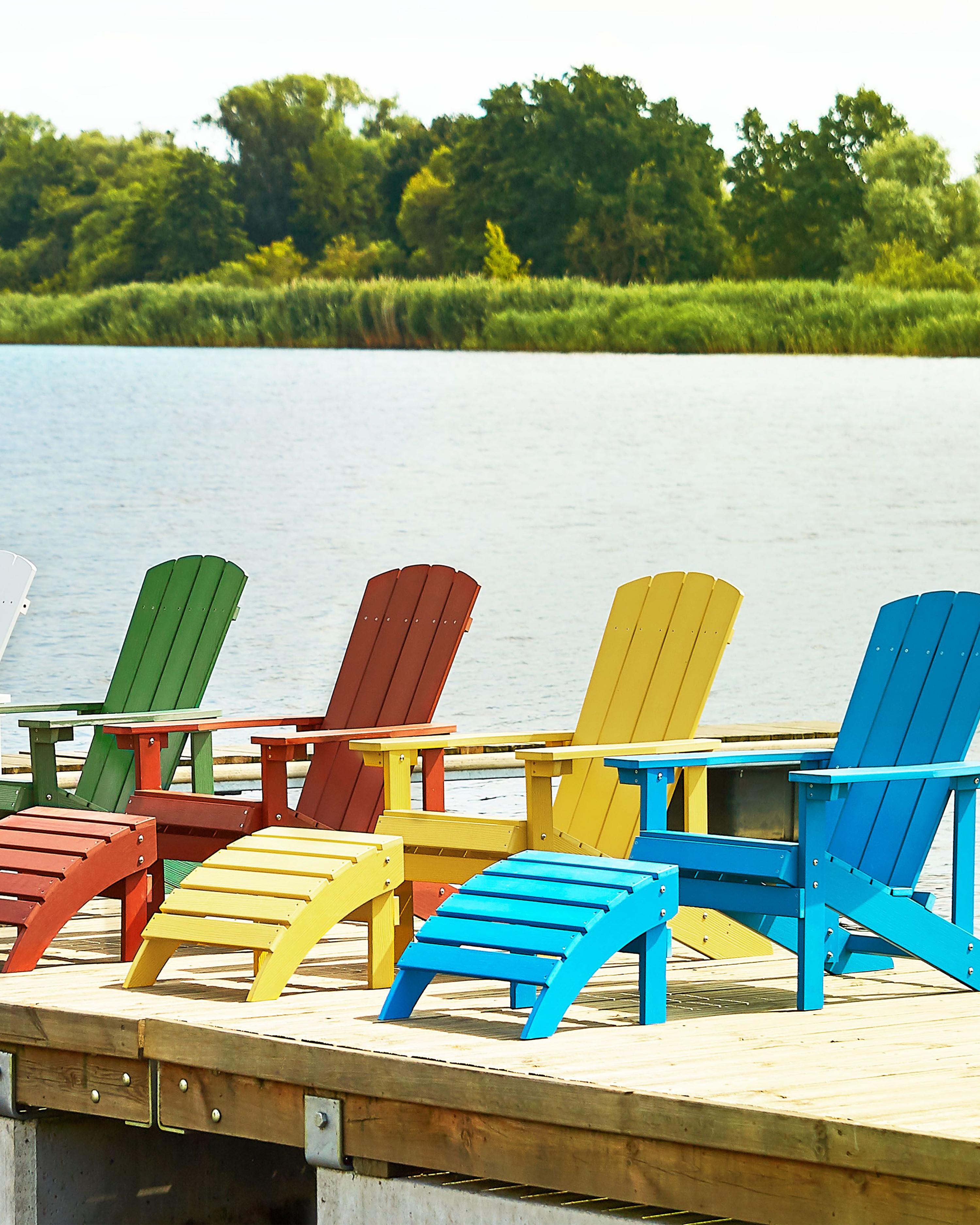 Tuinstoel ADIRONDACK met voetenbank Geel
