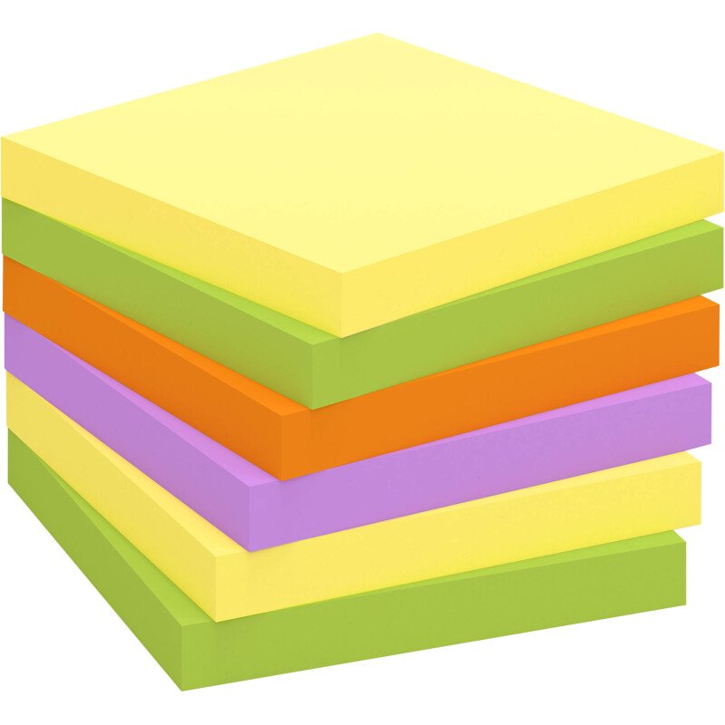 Z-notes repositionnables couleurs Spring Bruneau 75 x 75 mm - bloc de 100 feuilles