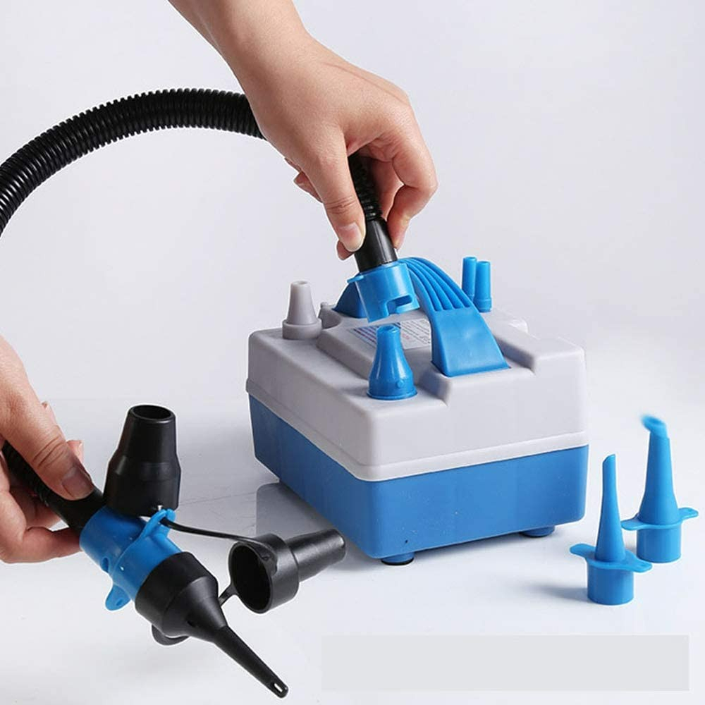 (600W) Elektrische Ballon Luftpumpe Aufblasgerät Kompressor - Blau / Grau