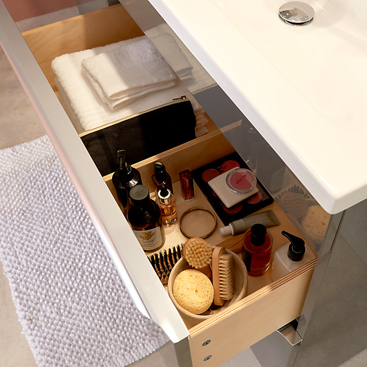 Meuble sous vasque à poser GoodHome Imandra gris taupé 80 cm