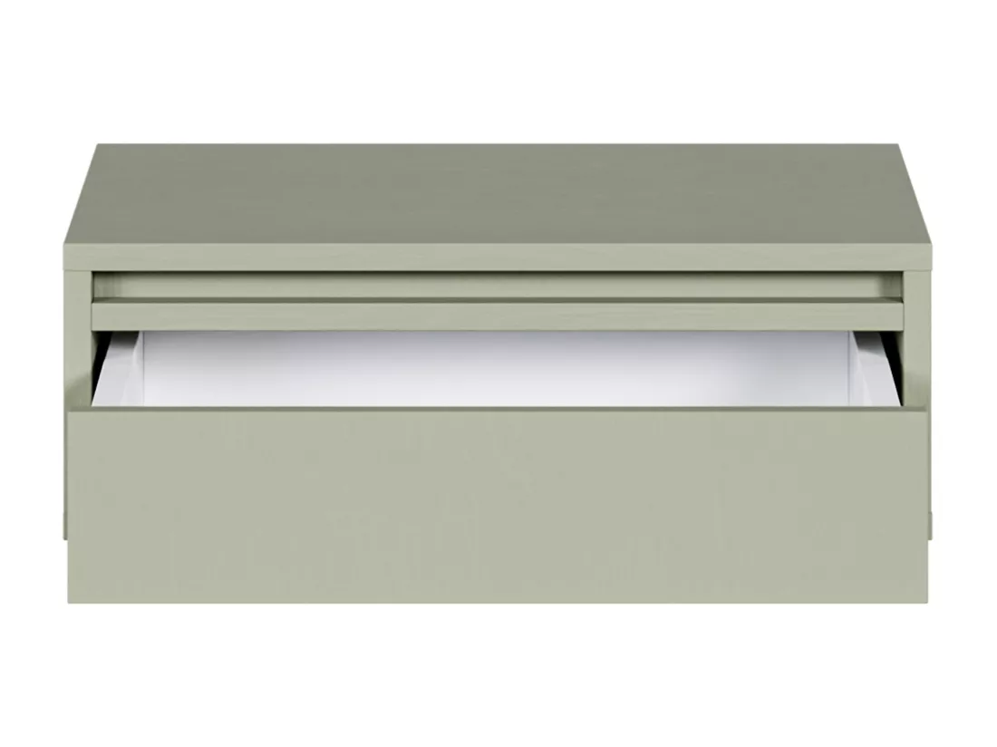 Table de chevet - 50 cm - avec tiroir - suspendu - vert sauge - EVO