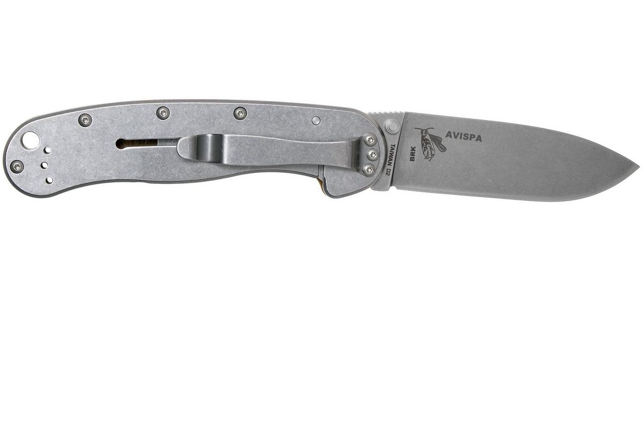 ESEE Avispa zakmes, stonewashed D2 blade, Coyote Brown handle BRK1302CB