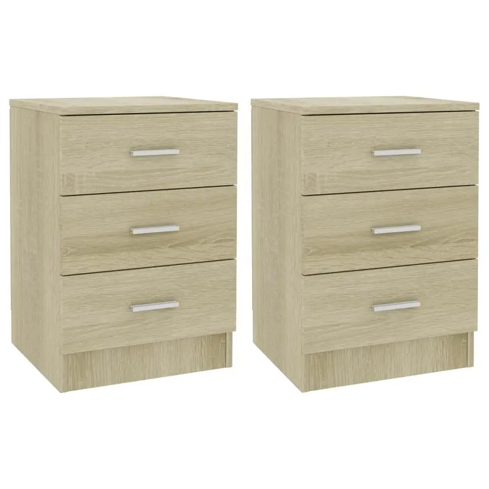 vidaXL - Nachtkastje - Bruin - Bewerkt hout - 2 stuks