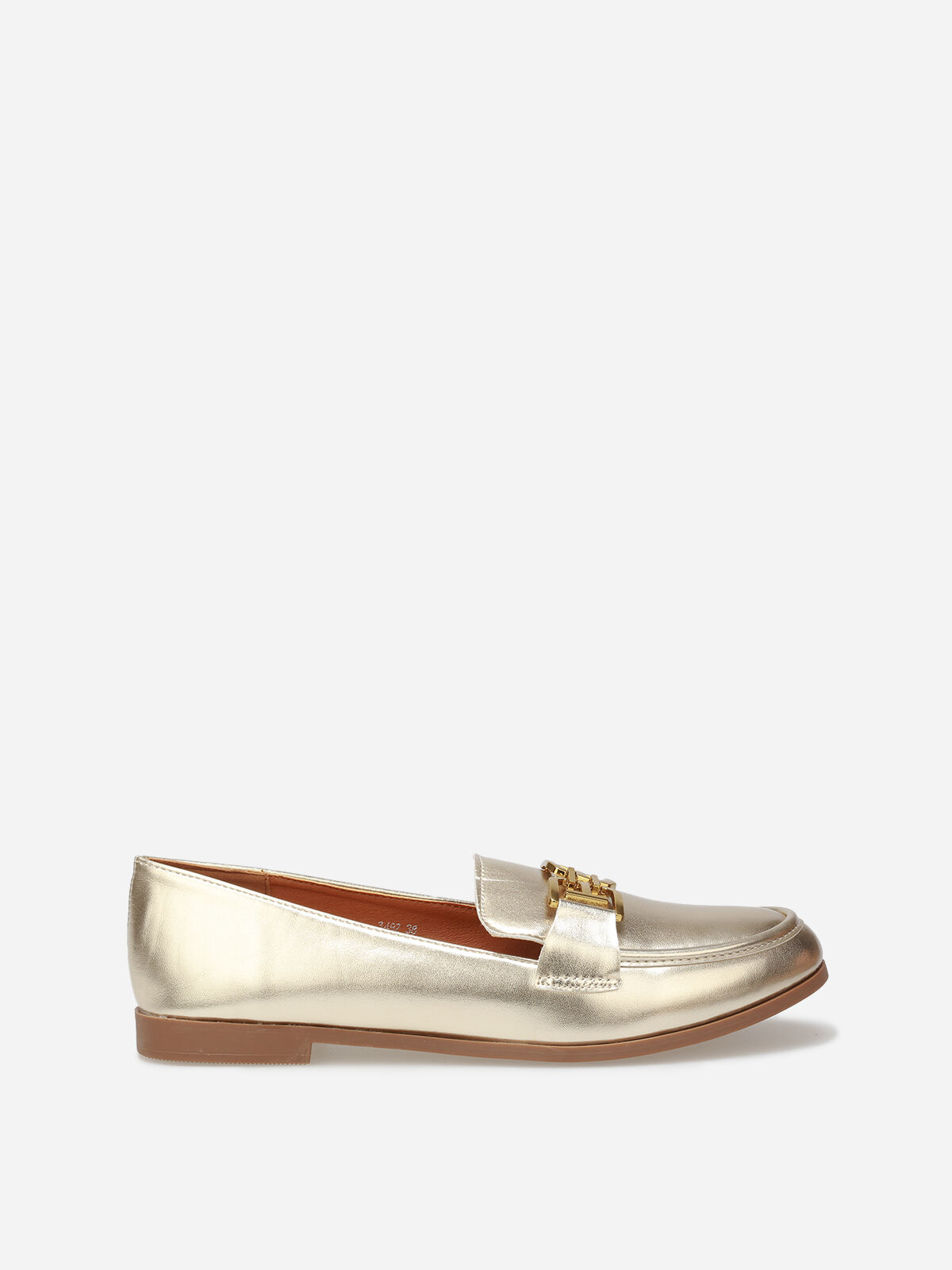 Mocassins classiques à boucle dorée- Doré