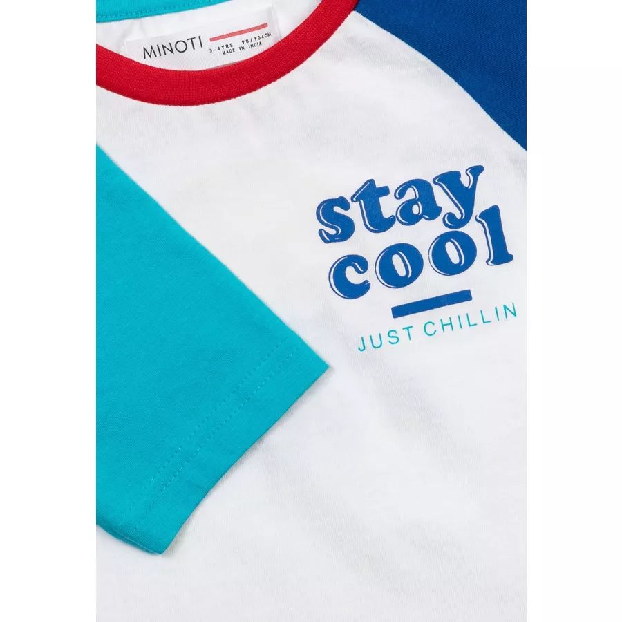 MINOTI T-Shirt Stay Cool WeißBlauGrün
