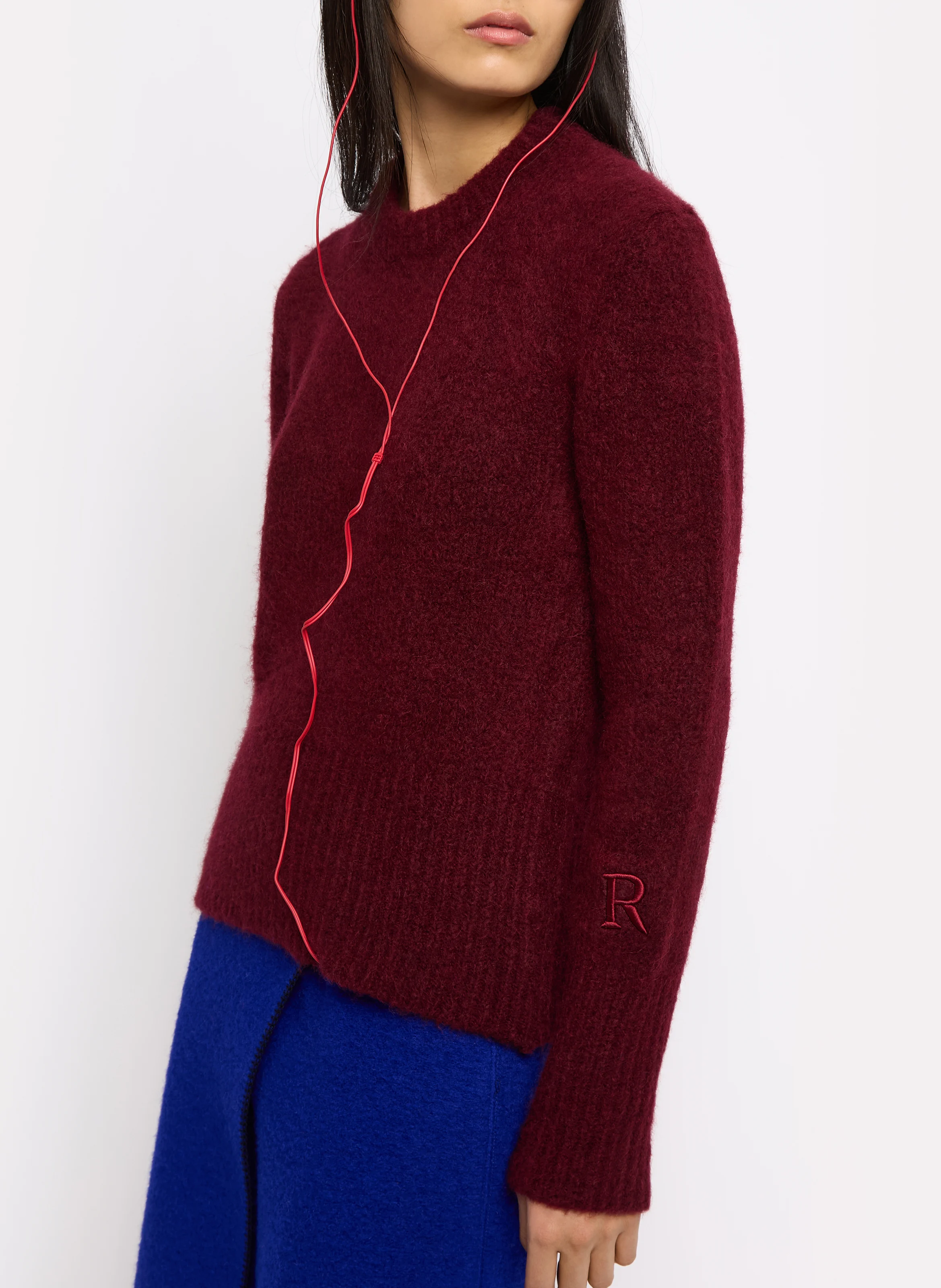 BELL - Pull ajusté en laine mélangée| Rouge