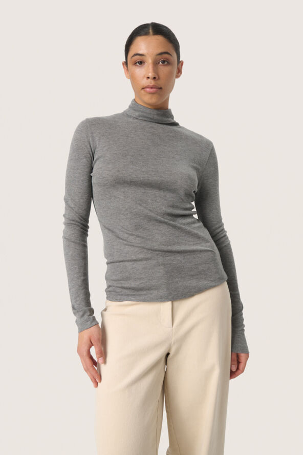 Soaked in Luxury SLFauna Rollneck Grey melange