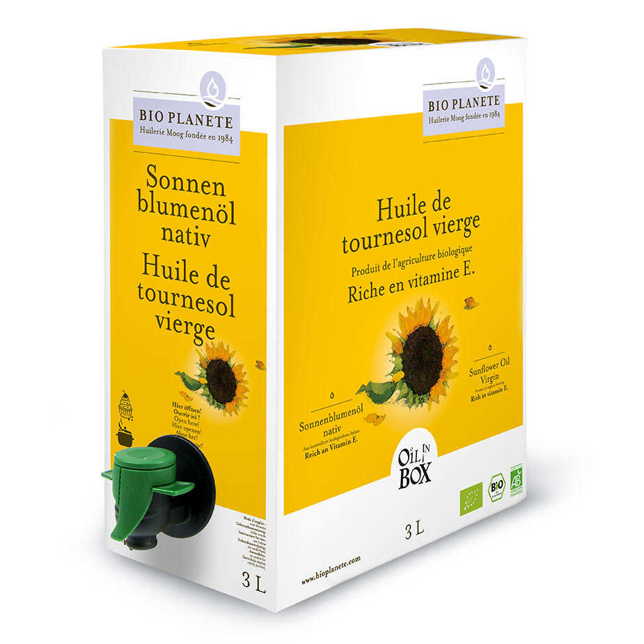 Huile de tournesol vierge bio en Bag in Box