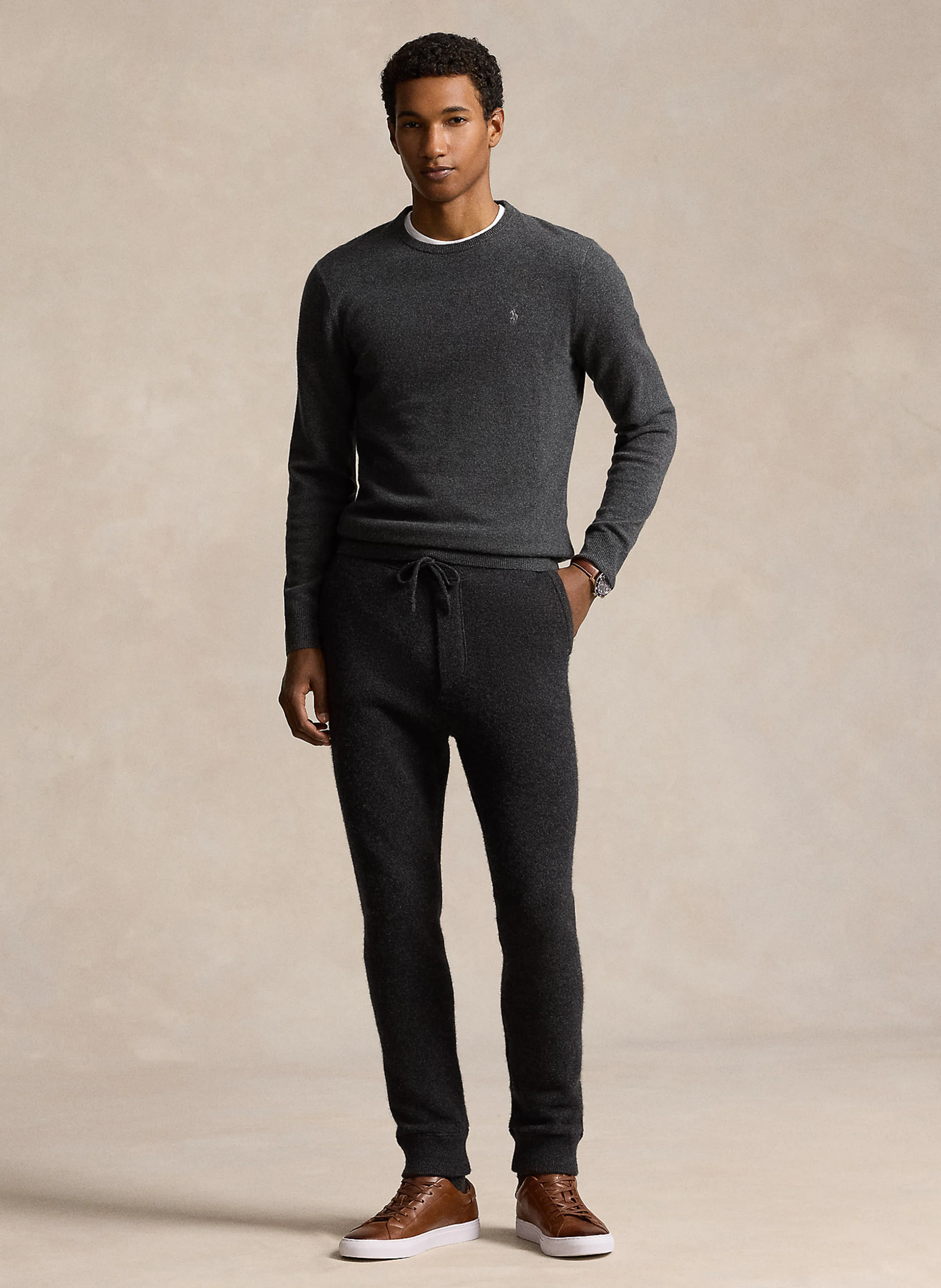 Pull col rond en laine | Gris