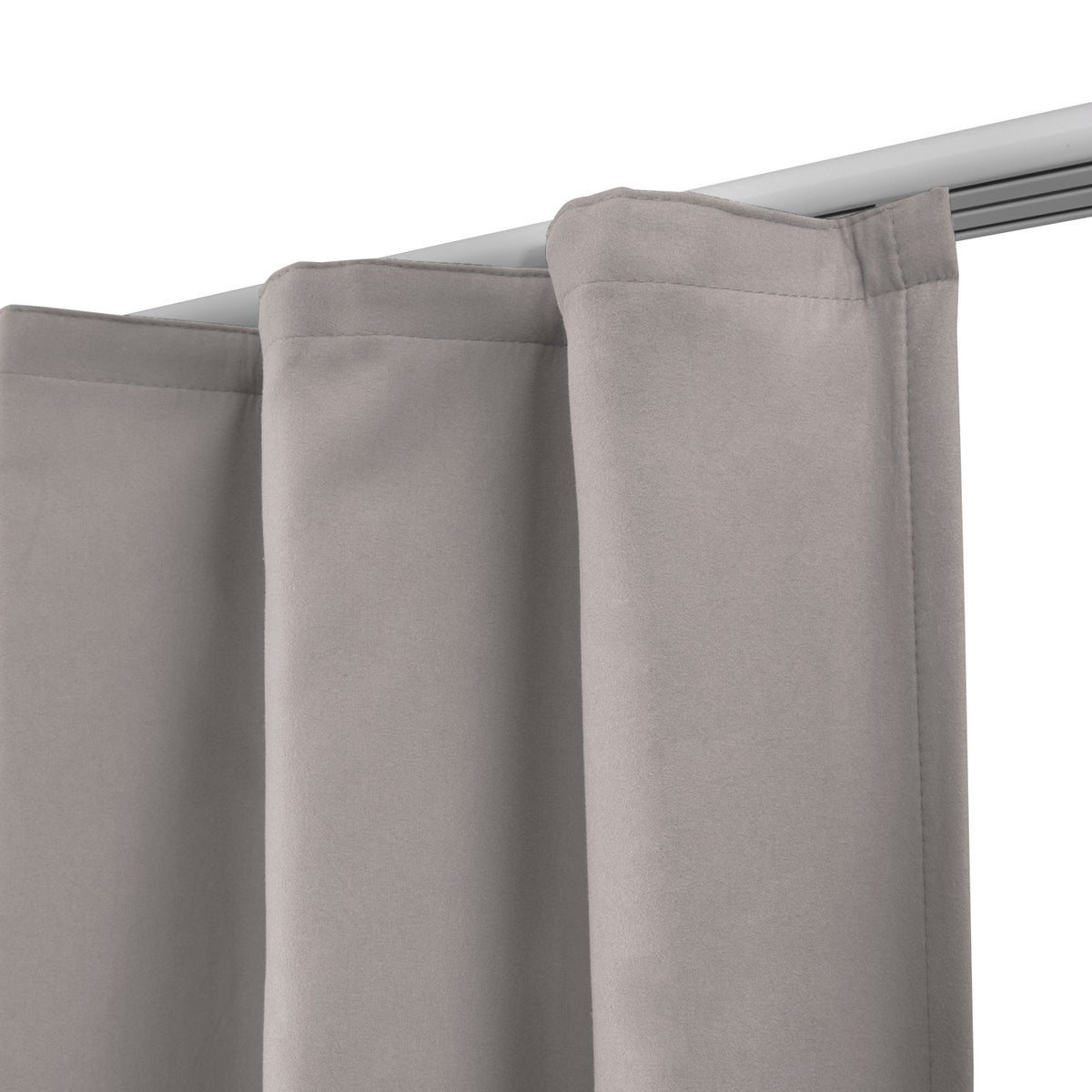 Beautissu Amelie TK gordijn met geplooide band 140x245cm Grijs (set van 2)