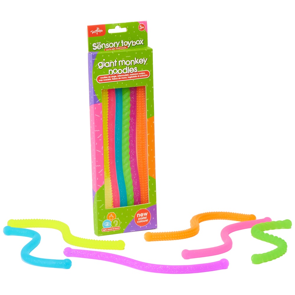Toy Mania Pastell- und Glitzer-Affennudeln, 6er-Pack