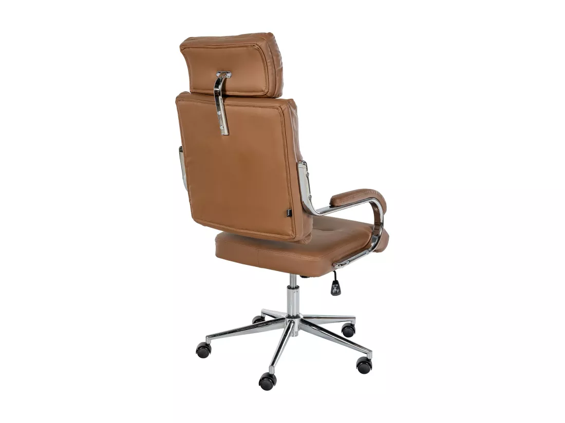 Chaise de bureau - Similicuir & Blanc - Marron clair - Campo