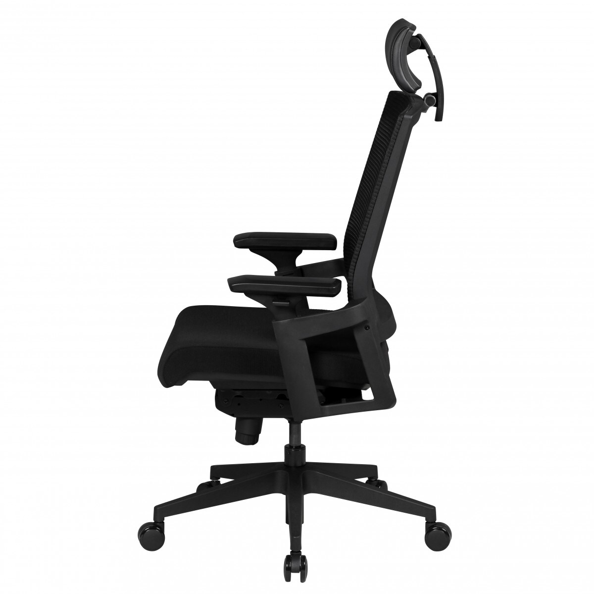 KADIMA DESIGN Chefsessel Lisse: Ergonomischer Bürostuhl, Netzrückenlehne, verstellbare Kopfstütze, Stoffbezug, Nylon-Fußkreuz.