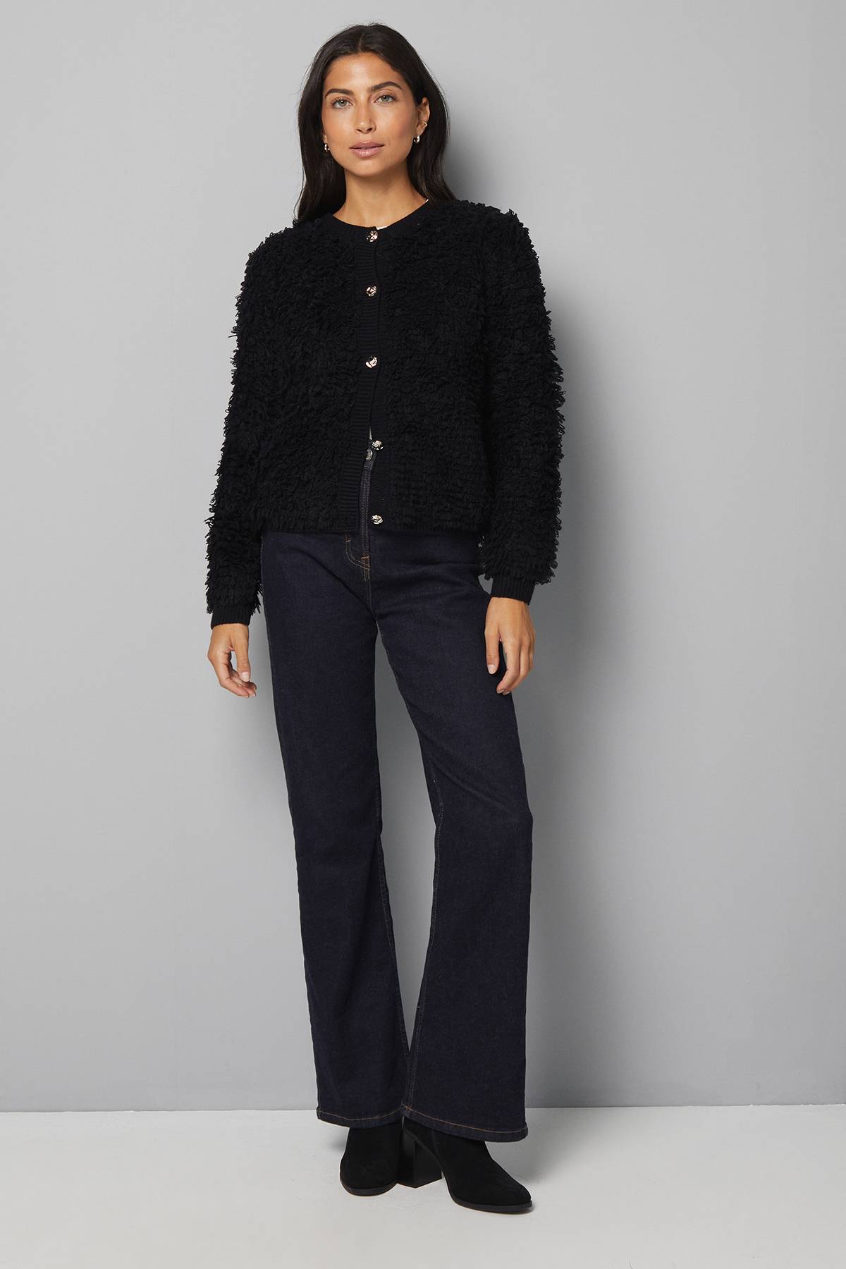 Wallis Cardigan à Détail Bouclé