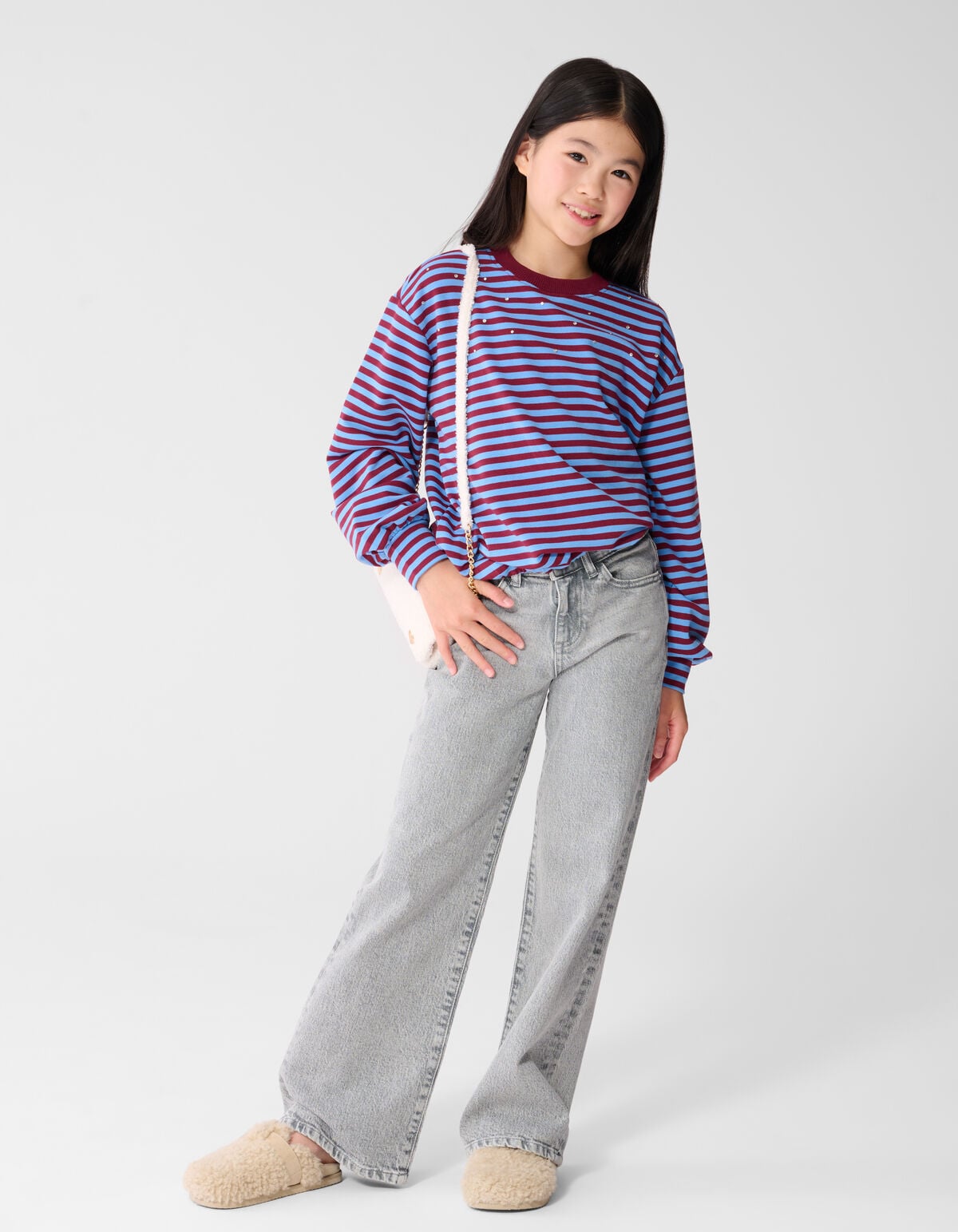 Wide Leg Fit Jeans Grijs