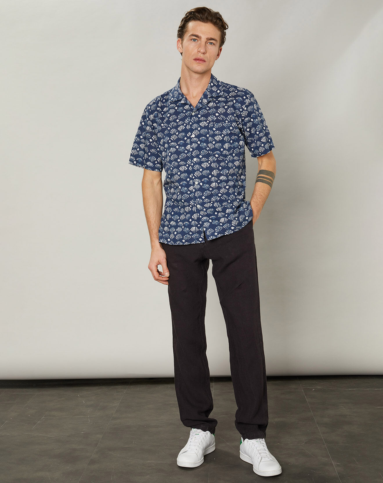 Hartford Chemise regular Palm indigo
