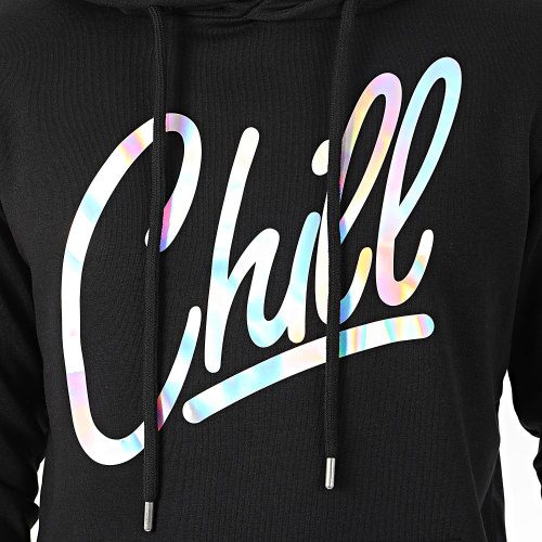 Sweat Capuche Chill Iridescent Noir