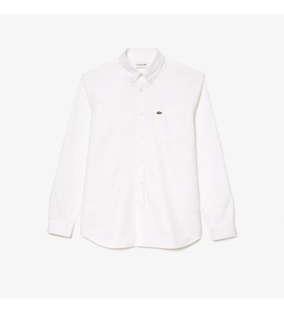 Camisa Oxford Lacoste, corte regular, branca