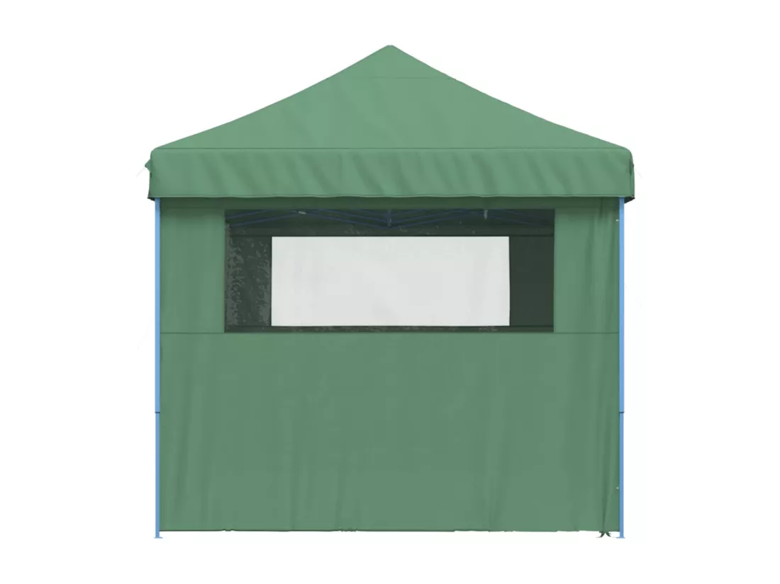 Tente de réception pliable escamotable 4 parois latérales vert