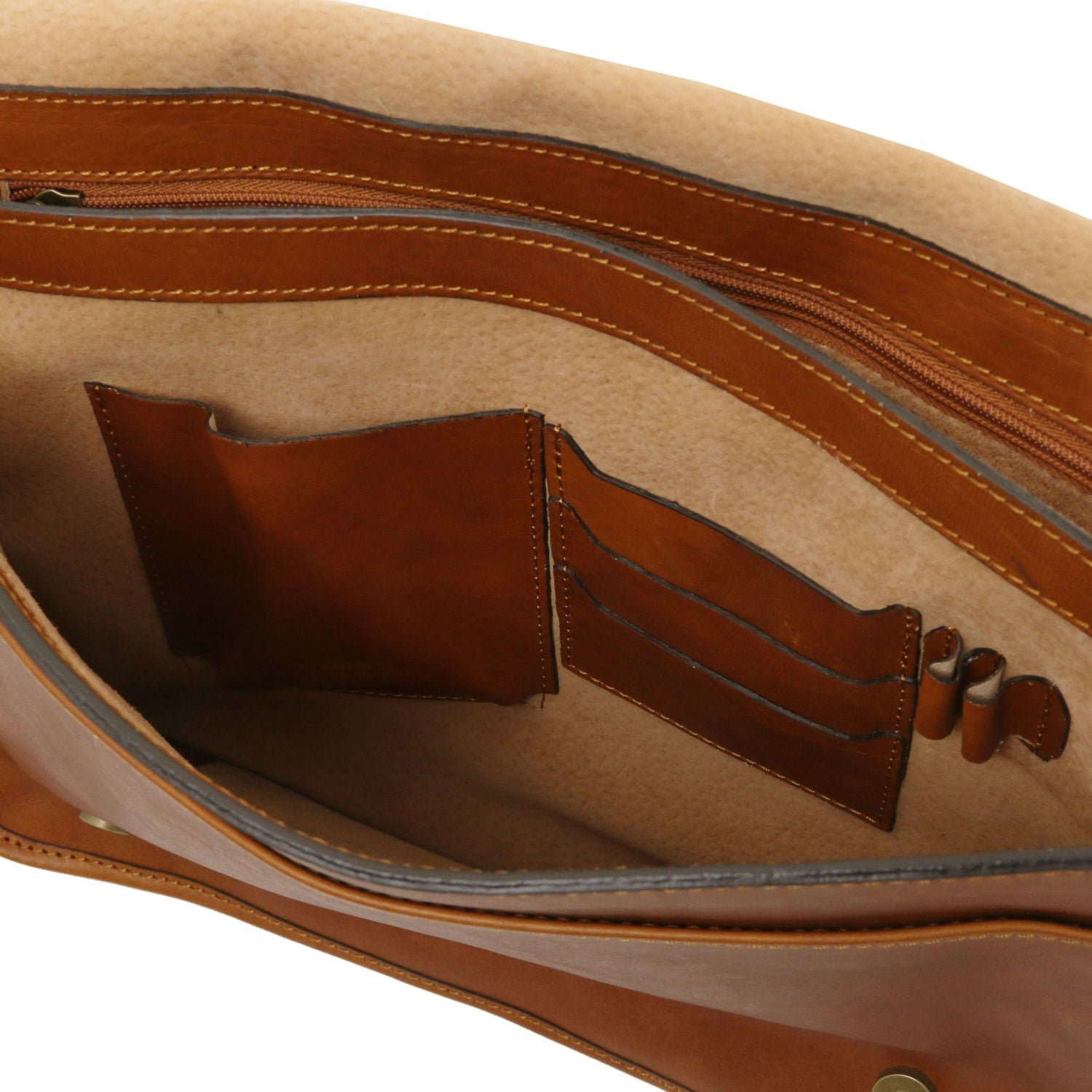 TL142430 – TL Schoudertas – Two compartments leren Schoudertas – Groot size
