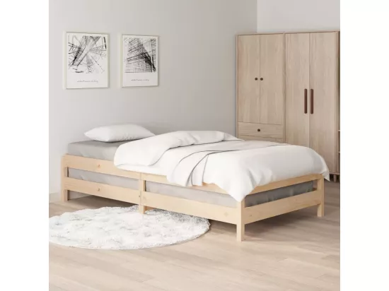 Lit empilable 75x190 cm Bois de pin massif