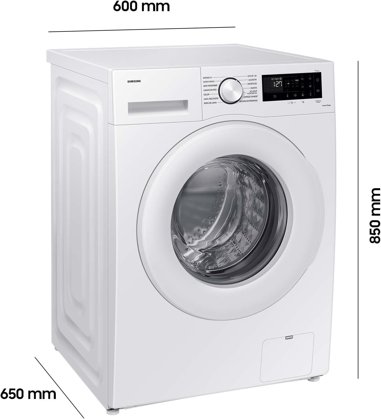 Samsung WW11DG5B25TEEG Waschmaschine, 11 kg, 1.400 U/min, Extra energiesparend, EEK: A (-10%), AI Ecobubble, SmartThings AI Energy Mode, SuperSpeed 39 Min, Hygiene-Dampfprogramm, Weiß