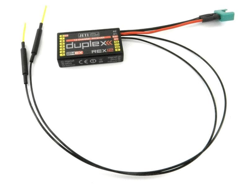 Jeti Empfänger Duplex REX 12 EPC 2.4 GHz EX Telemetrie-fähiger 12 Kanal Empfänger kompatibel mit Duplex 2.4 GHz EX und EX-Bus Protokoll