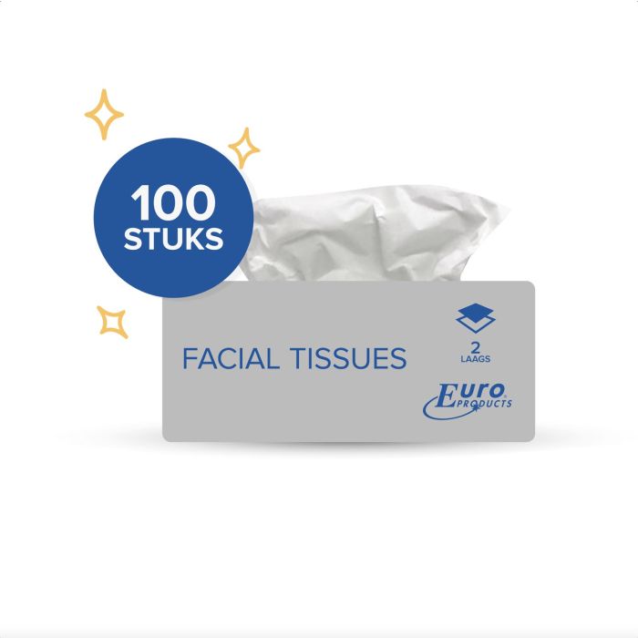 Facial tissues  140040.1 100st 2-laags cellulose 21 x 21 cm doos gezichtsdoekjes