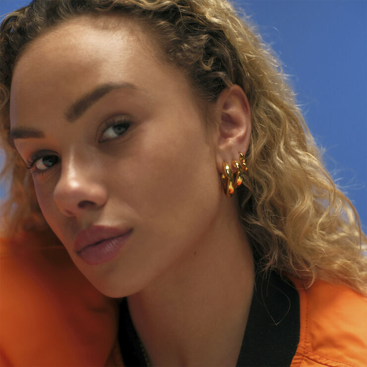 Camille Brinch Jewellery Small Puffer Hoops Gold