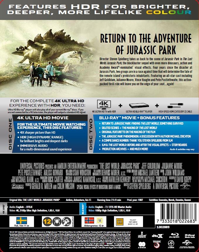 The Lost World: Jurassic Park - Steelbook - 4K Ultra HD Blu-Ray