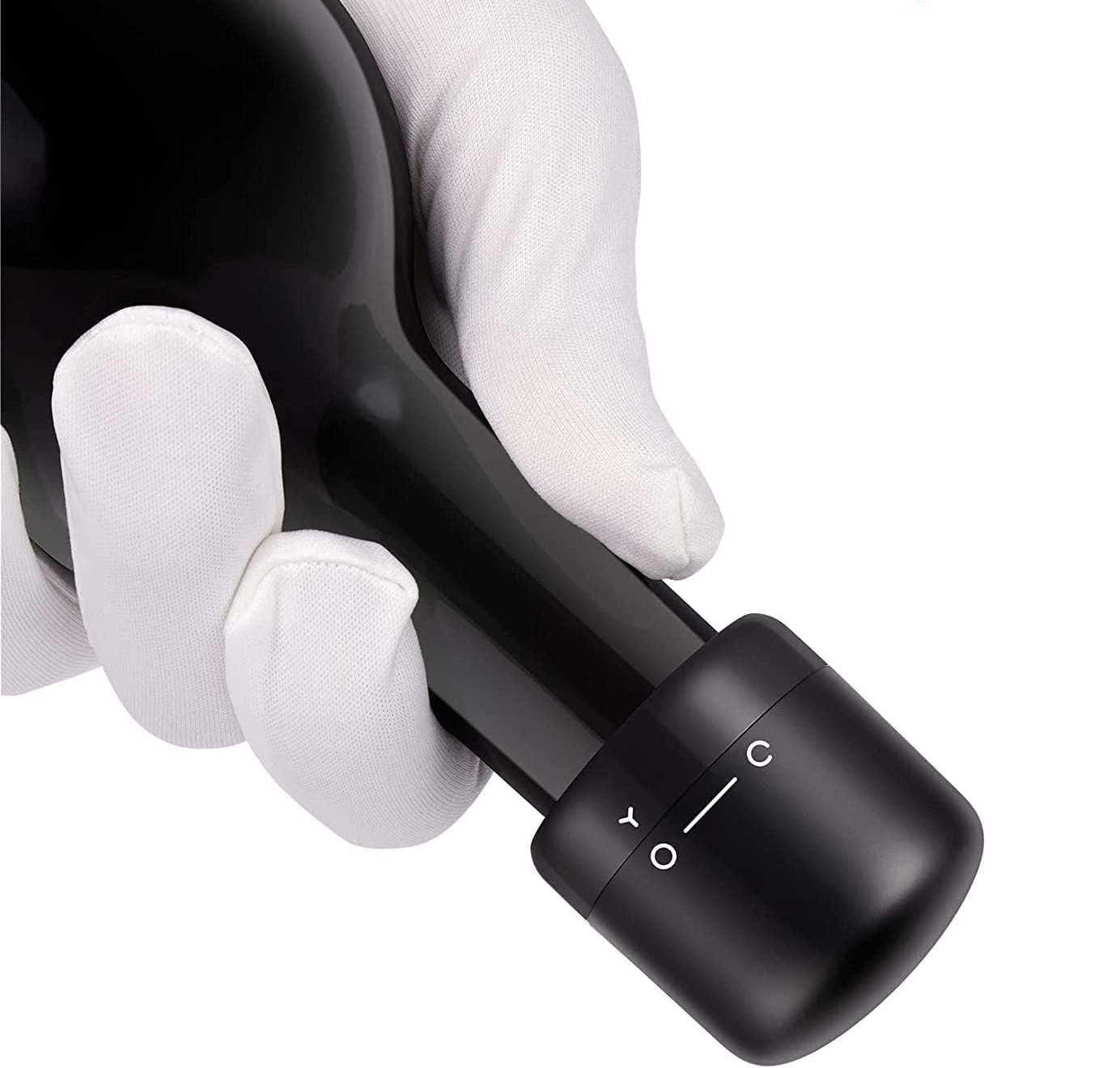 Wein Flaschenverschluss Wiederverwendbarer Deckel Stopper Flaschen Verriegelung für Weinflaschen - Schwarz