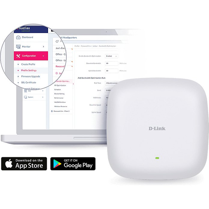 D-Link Nuclias Connect - Point d’accès PoE bibande AX3600 Wi-Fi 6