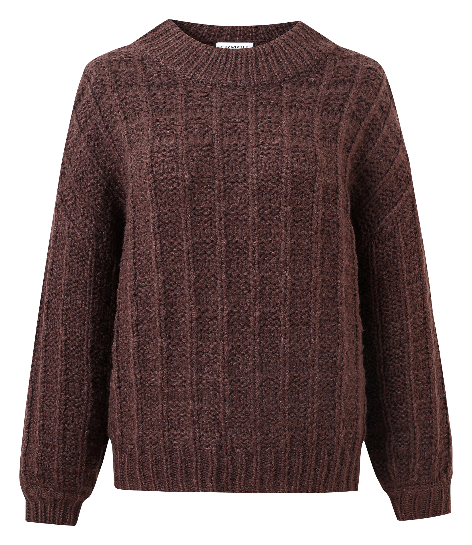 CHJARA - Pull droit en maille carreaux | Marron