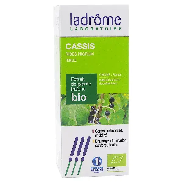 Extrato orgânico de groselha preta fresca Ladrome 50ml