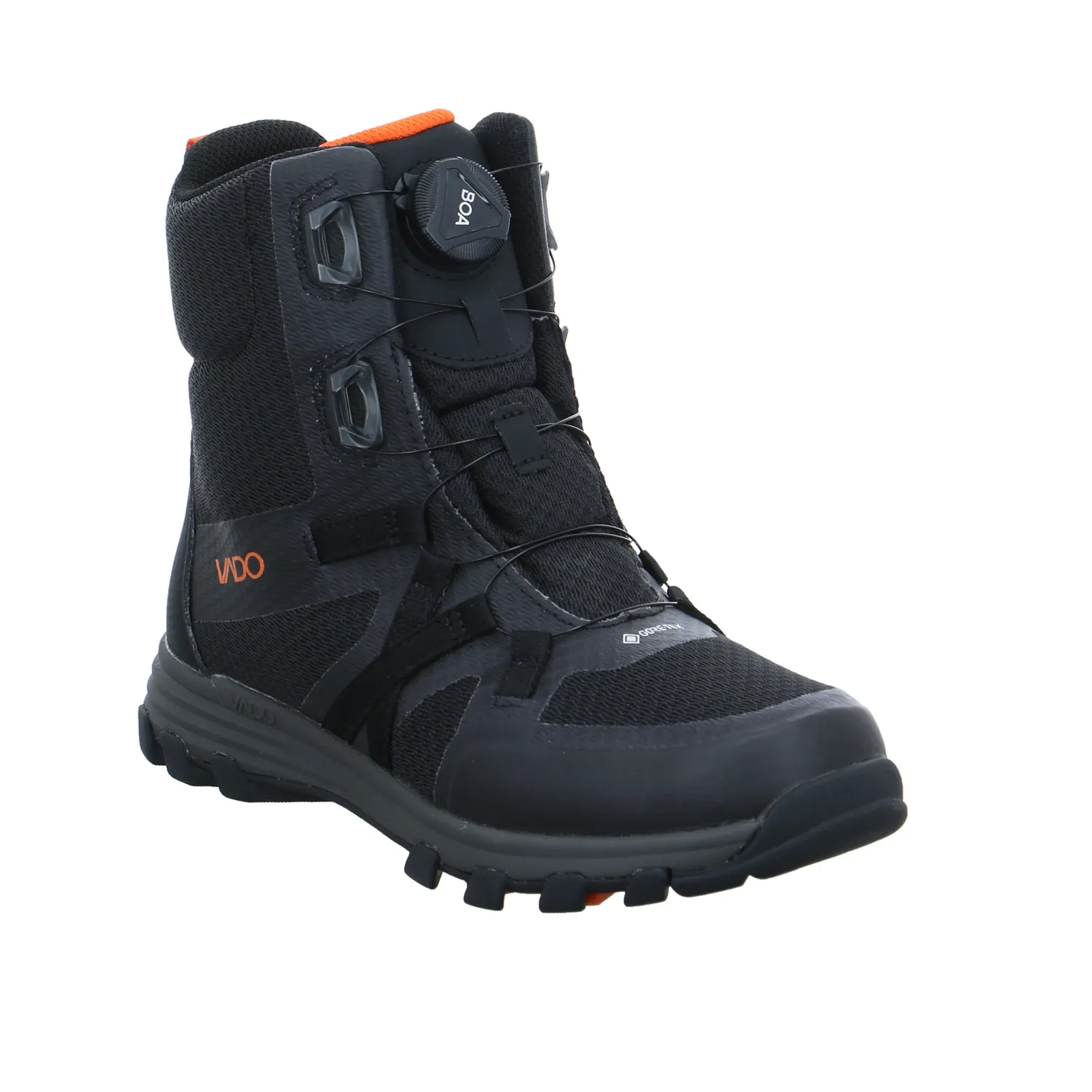 VADO Jungen- Snowboot Membran Schwarz Textil  Winter-Sneaker high
