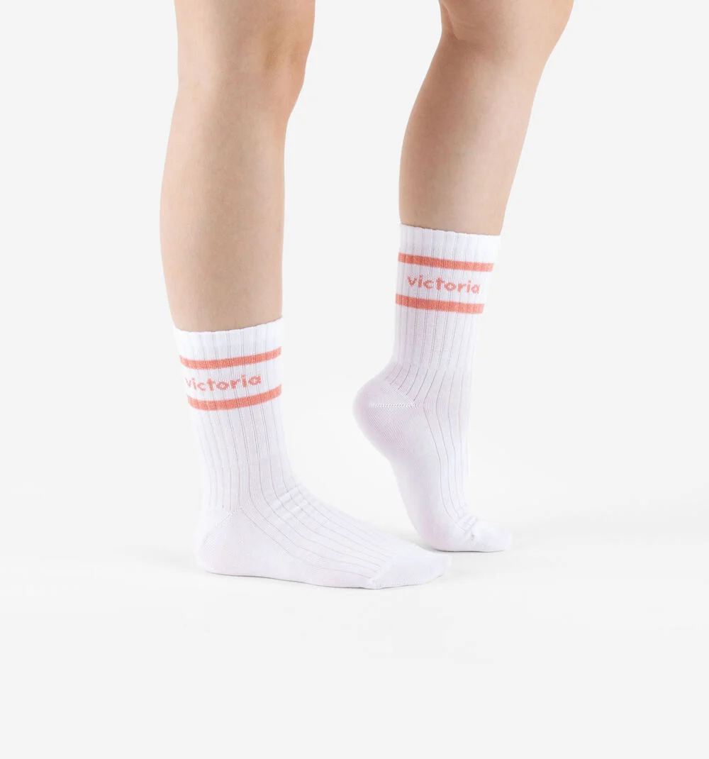 CHAUSSETTES BLANCHES-LUREXFUCSIA-NARANJA