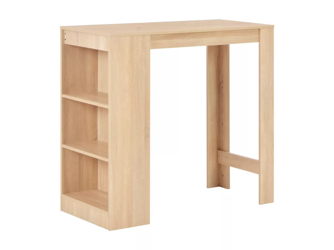 Table de bar avec étagère Chêne 110x50x103 cm