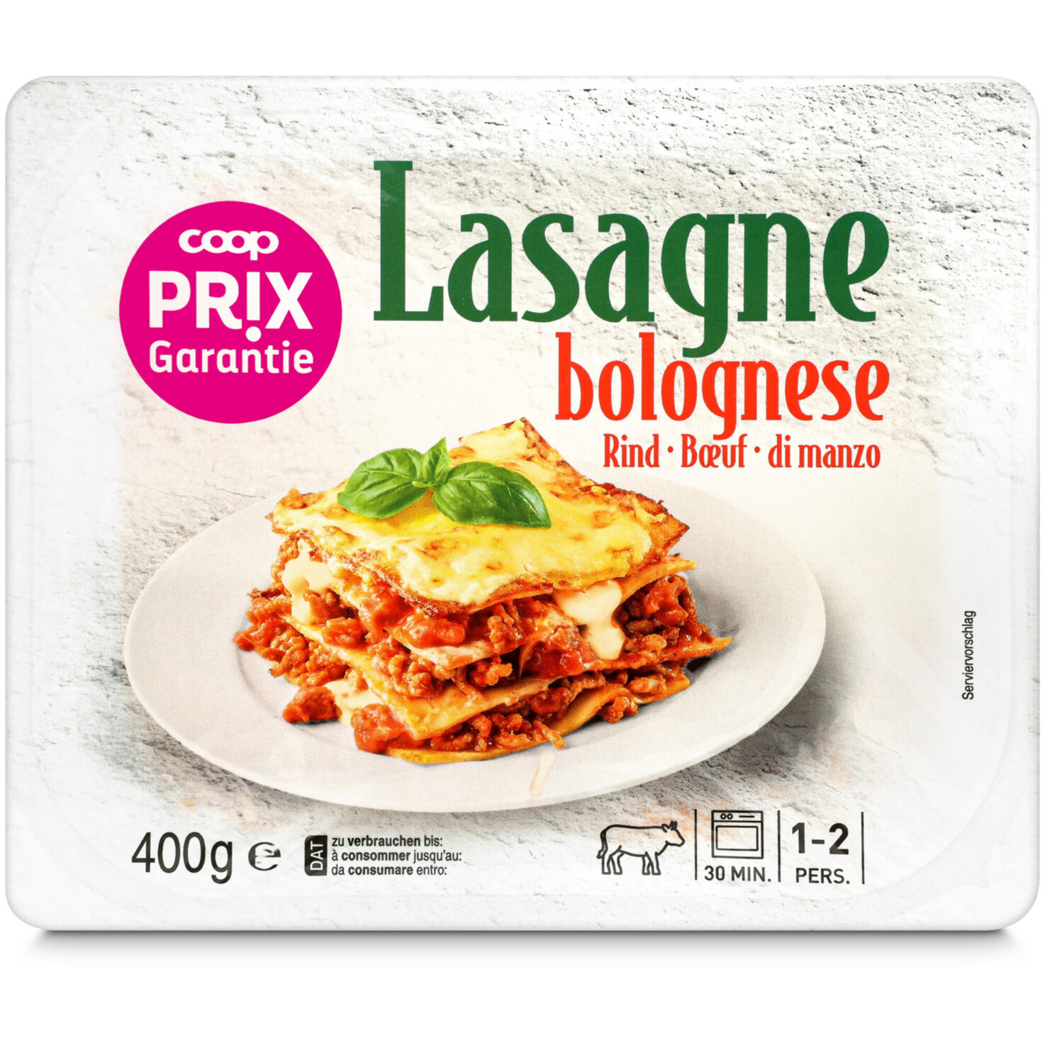 Prix Garantie Lasagne Bolognese Rind